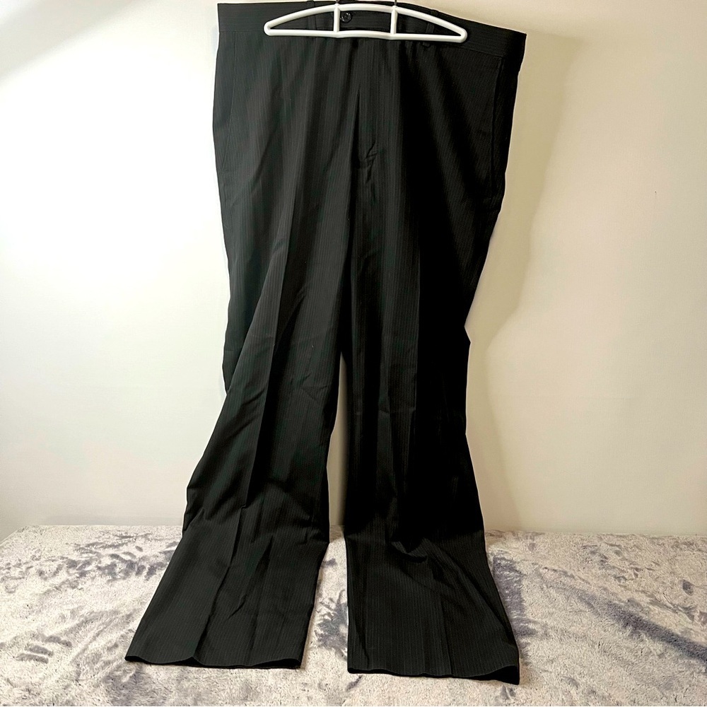 Haggar Mens Black Pinstripe Dress Pants 34x32